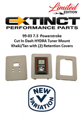99-03 7.3 Power Stroke Cut-In Dash Hydra Mount w/Dual Khaki/Tan Retention Covers