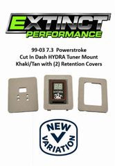 1999-2003 Ford 7.3 Power Stroke Hydra Tuner mount with dual khaki covers