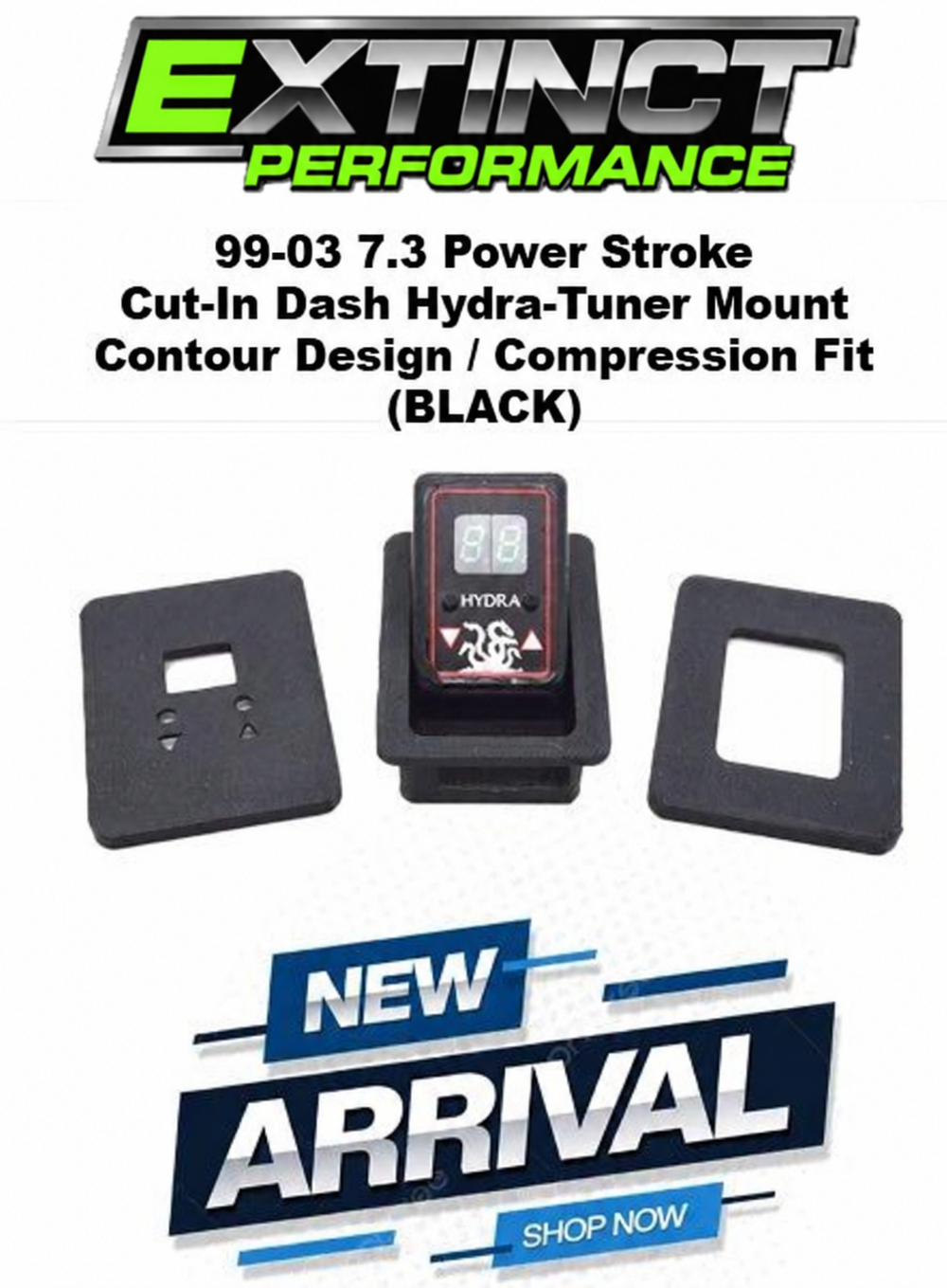1999-2003 Ford 7.3 Power Stroke Hydra Tuner cut-in dash mount, black