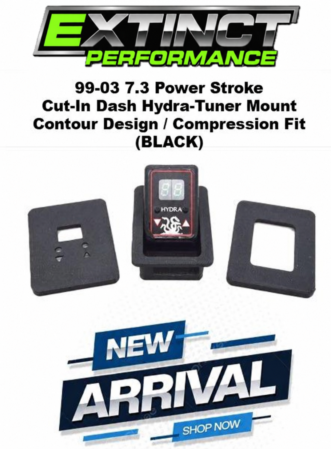 1999-2003 Ford 7.3 Power Stroke Hydra Tuner cut-in dash mount, black