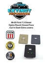 99-03 7.3 Power Stroke Cut-In Dash Hydra Mount w/3 Dash color covers