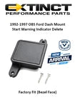 1992-1997 OBS Ford Start Warning Indicator Delete Bezel Face Snap Fit