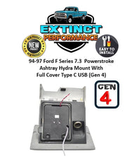 94-97 Ford 7.3 Ashtray Hydra Mount with Full Cover Type C USB (Gen 4)