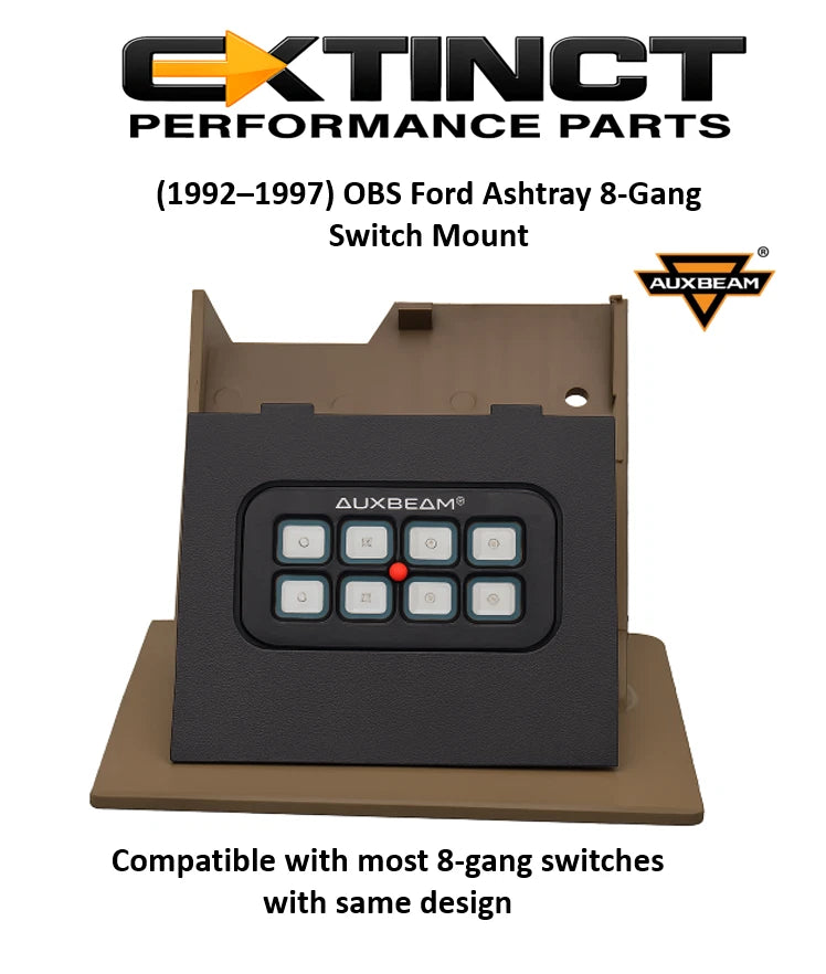 🛠️(1992–1997) OBS Ford Ashtray 8-Gang Switch Mount (ONLY) AUXBEAM COMPATIBLE