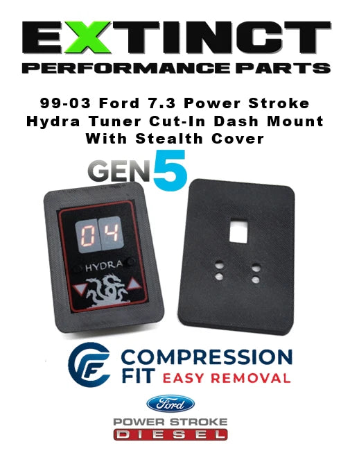99-03 7.3 Power Stroke Hydra-Tuner Cut In-Dash Compression Fit W/Stealth Cover