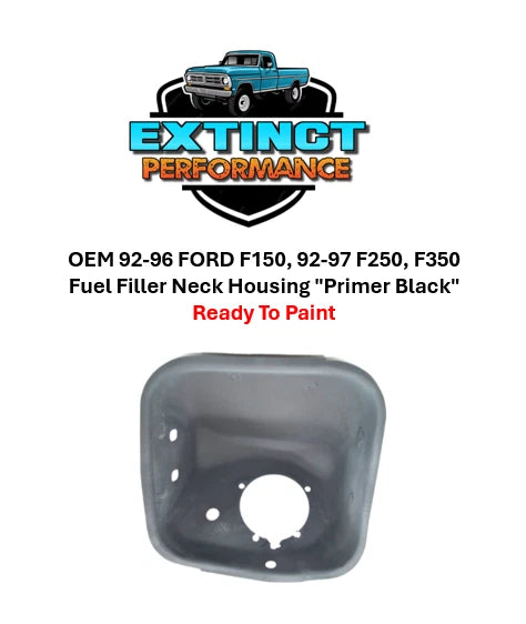OEM 92-96 FORD F150, 92-97 F250, F350 Fuel Filler Neck Housing "Primer Black"