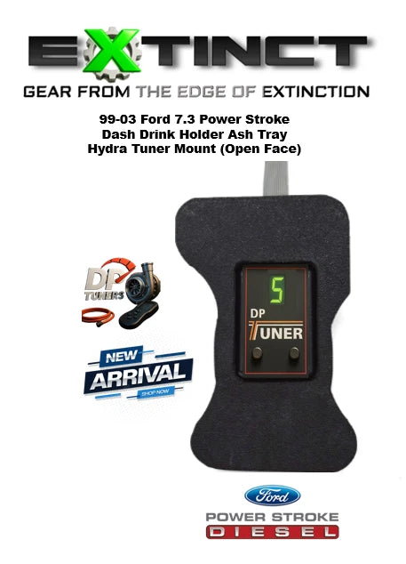 1999-2003 7.3 Power Stroke Drink Holder Ash Tray DP-Tuner Mount (OPEN FACED)