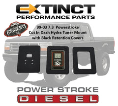 99-03 7.3 Power Stroke Cut-In Dash Hydra Mount w/Dual Black Retention Covers