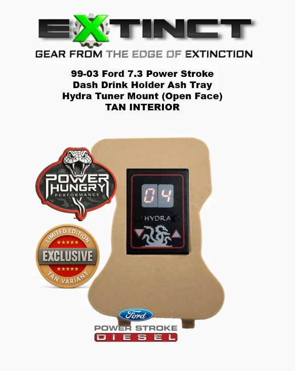 99-03 7.3 Power Stroke Upper Ash Tray Hydra Mount (OPEN FACED) TAN VARIANT